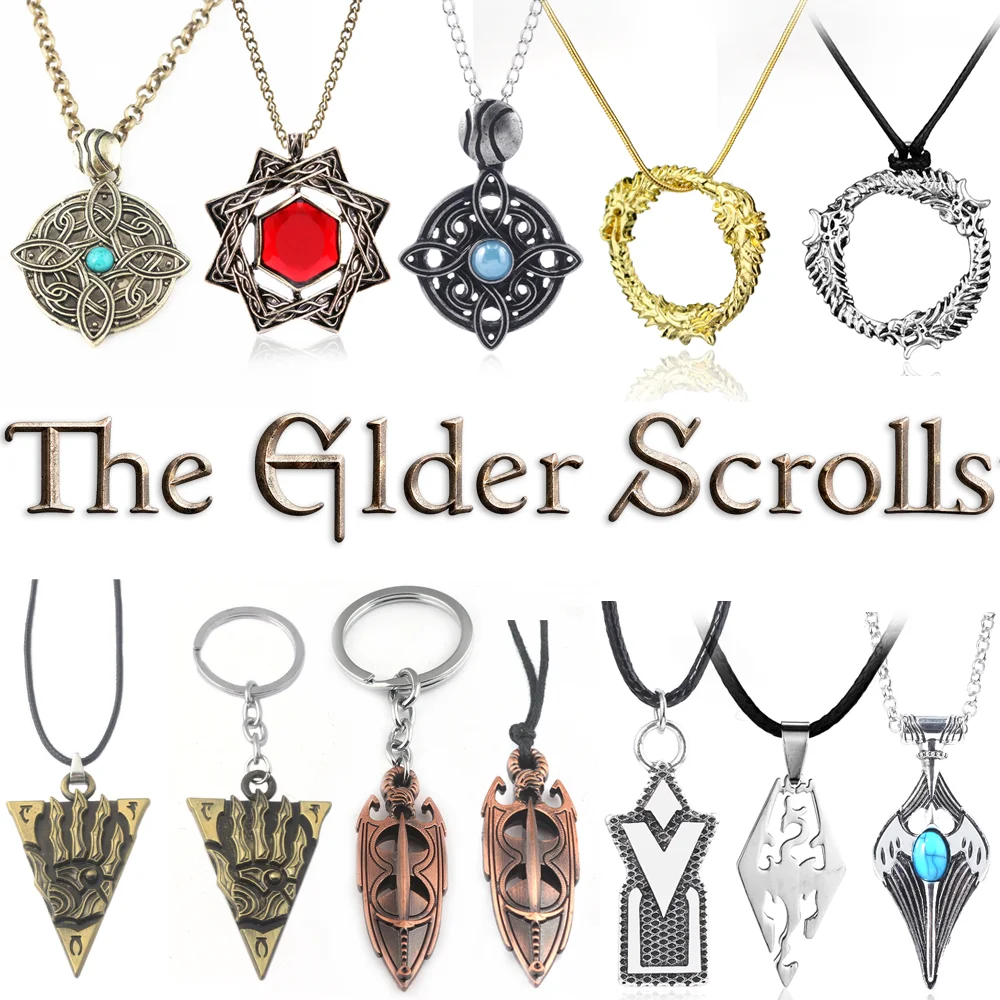 The Elder Scrolls Amulet Of Mara Necklace Dinosaur Triangle Cosplay Oblivion Morrowind Amulet Pendant Chokers Gift Accessories