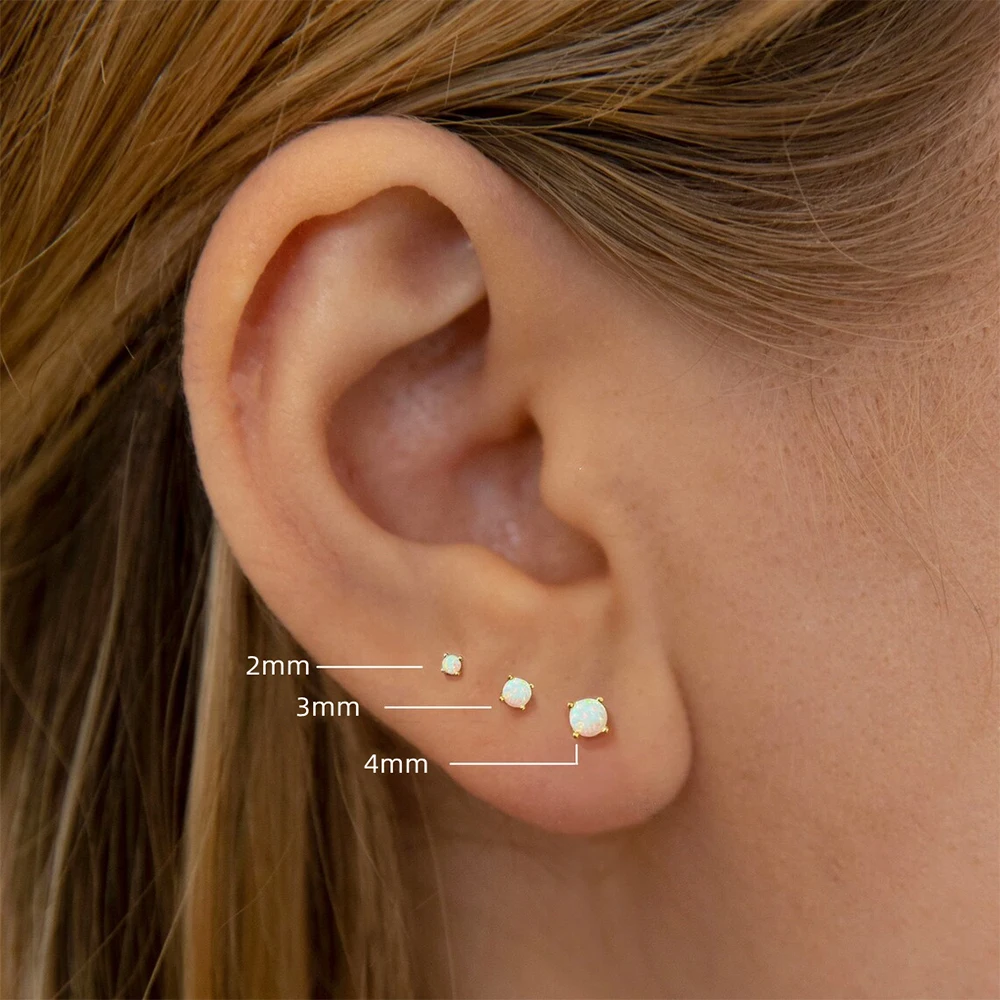 

CANNER 3Pcs Set Opal 925 Sterling Silver Earring For Women Stud Earrings Luxury Fine Jewelry Wedding Party 18K Gold 2023 Trend