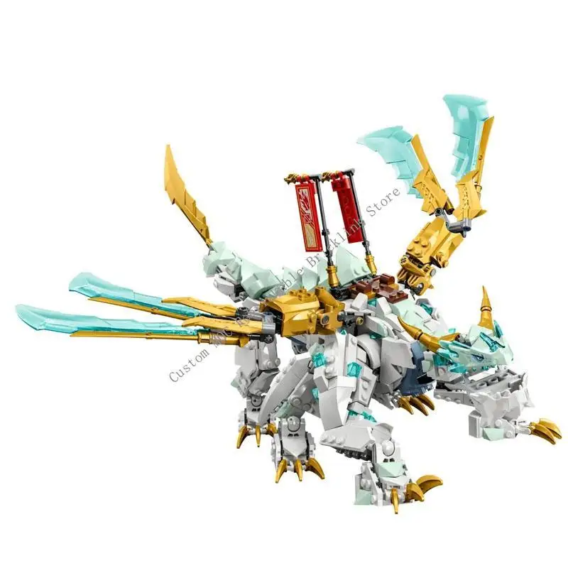 

2023 Ninja Series NEW 1020 Pieces Zane's Ice Dragon Creature Building Blocks Compatible With 71786 11158 Educational Toys Gift