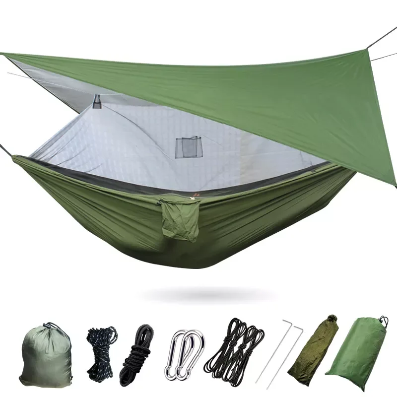

Easy Set Mosquito Net Hammock Double Hamak 290*140cm With Wind Rope Nails Hamac Hamaca Portable For Camping Travel Yard
