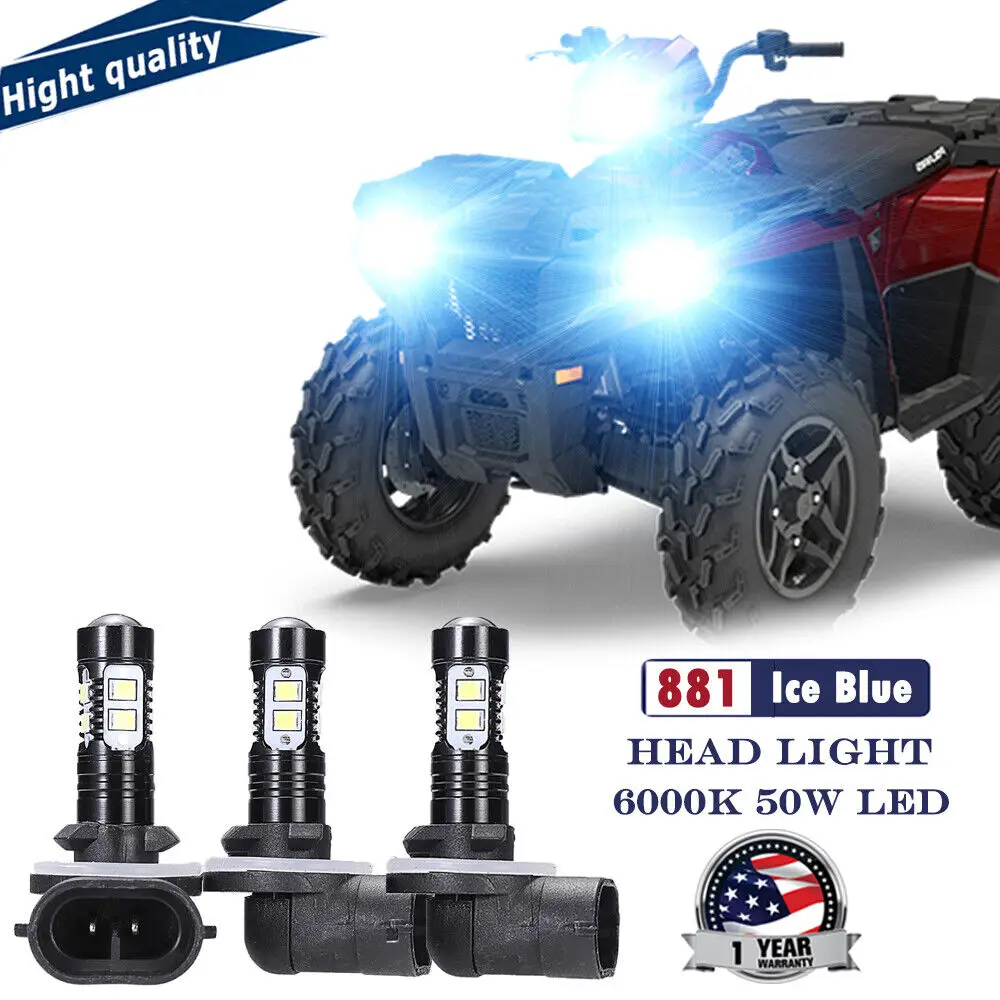 

Светодиодные лампы для фар Polaris Sportsman 3x10 SMD 150 Вт высокой мощности 8000K 3000LM