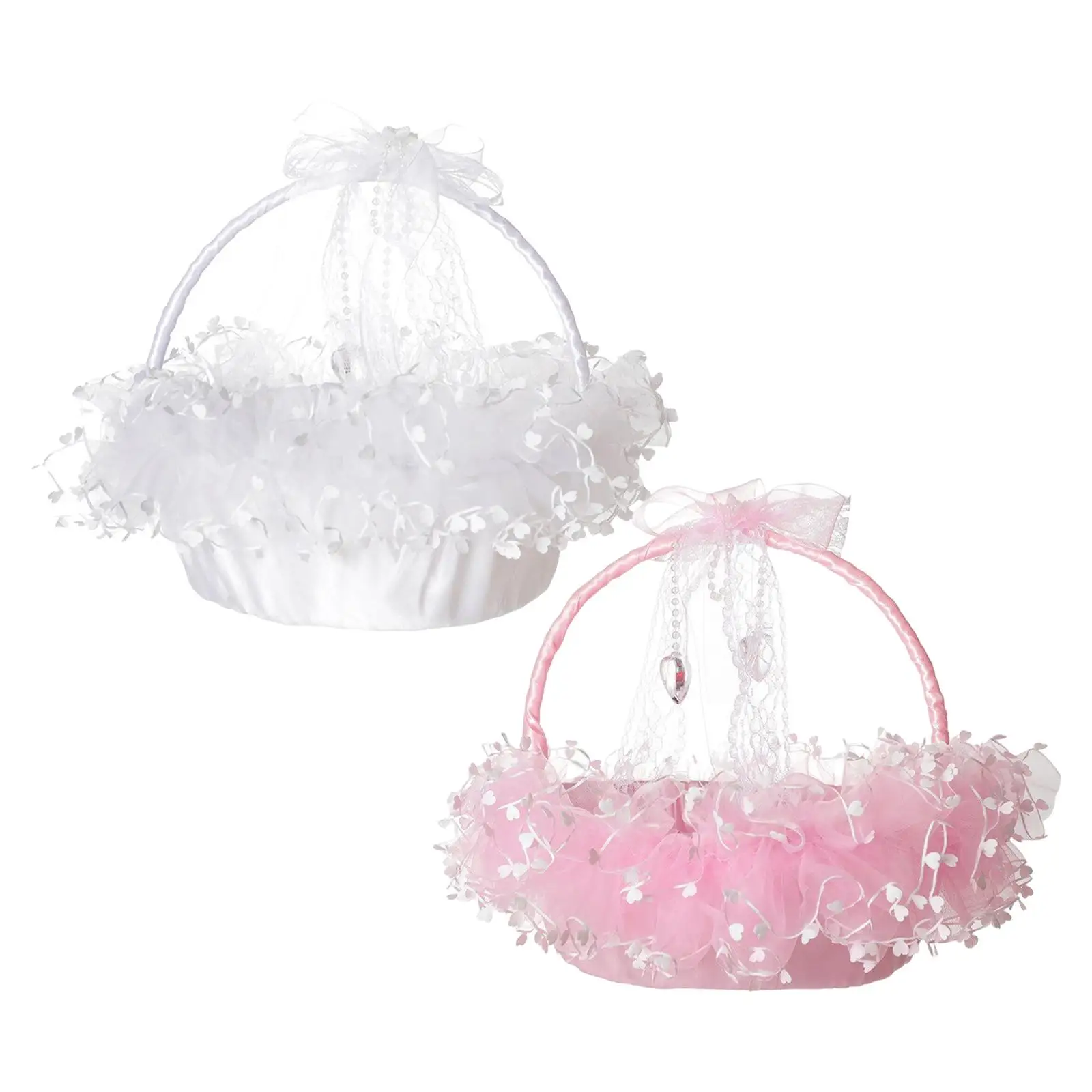 

Flower Girl Basket, Western Wedding Flower Basket, romantic Wedding Flower Baskets, 8'' x 8''