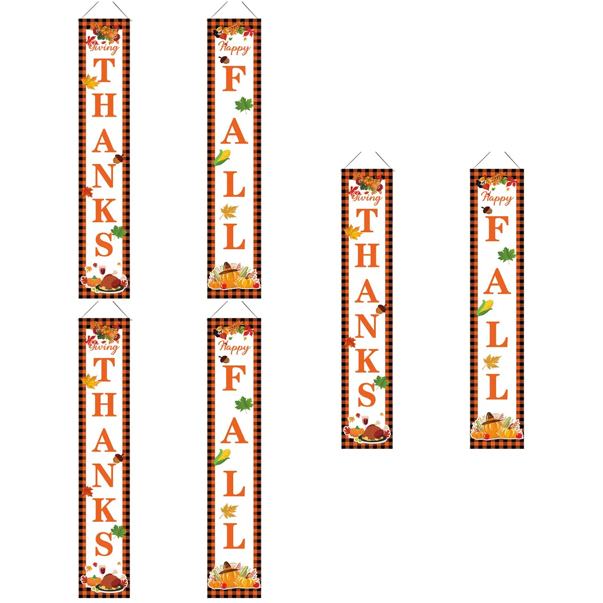 

3 Pairs Patio Door Hanging Banner Fall Signs Welcome Sign Thanksgiving Thanksgiving Porch Sign Fall Porch Sign