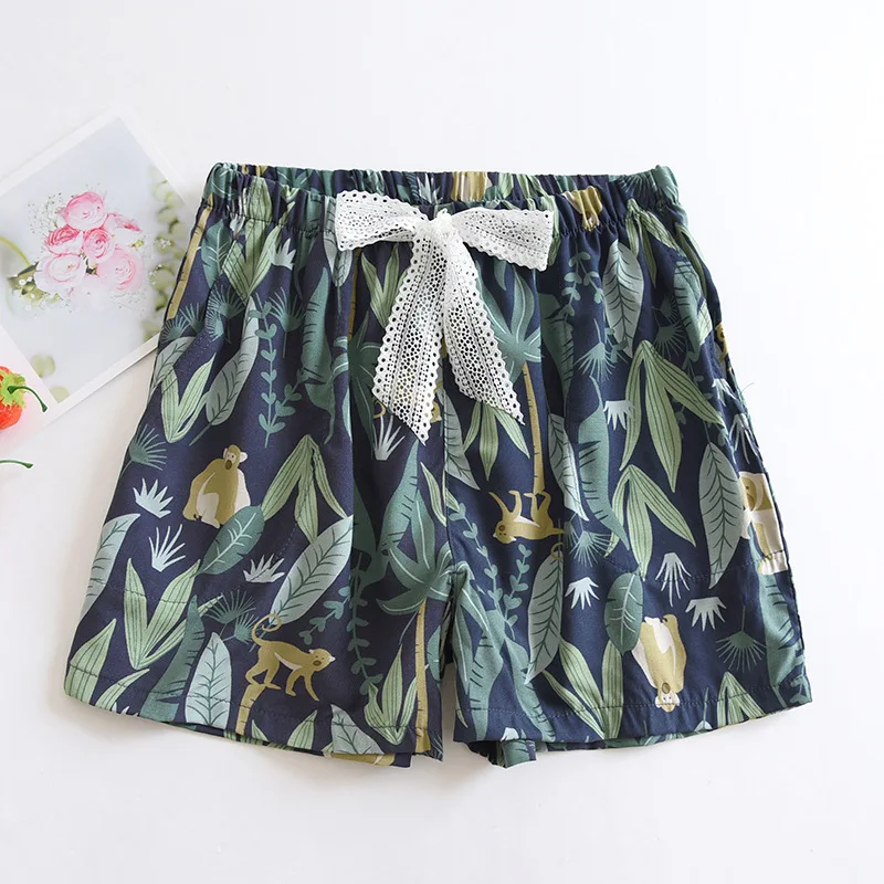 Pajama Pants Women's Summer Cotton Shorts Thin Section Loose Large Size Air-conditioned Pants Women's Home Wear