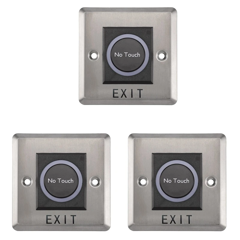

3X Infrared Sensor Switch No Contact Contactless Switches Door Release Exit Button With LED Indication