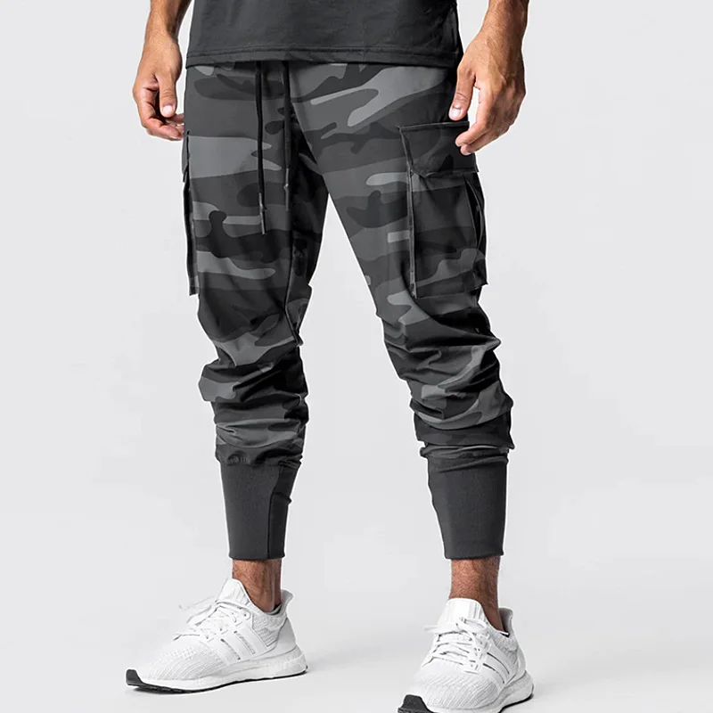 

Mens Gym Quick Drying Sport Pants Running Pants Pockets Training Cargo Pants Workout Joggings Trousers Fitness Casual Sweatpants