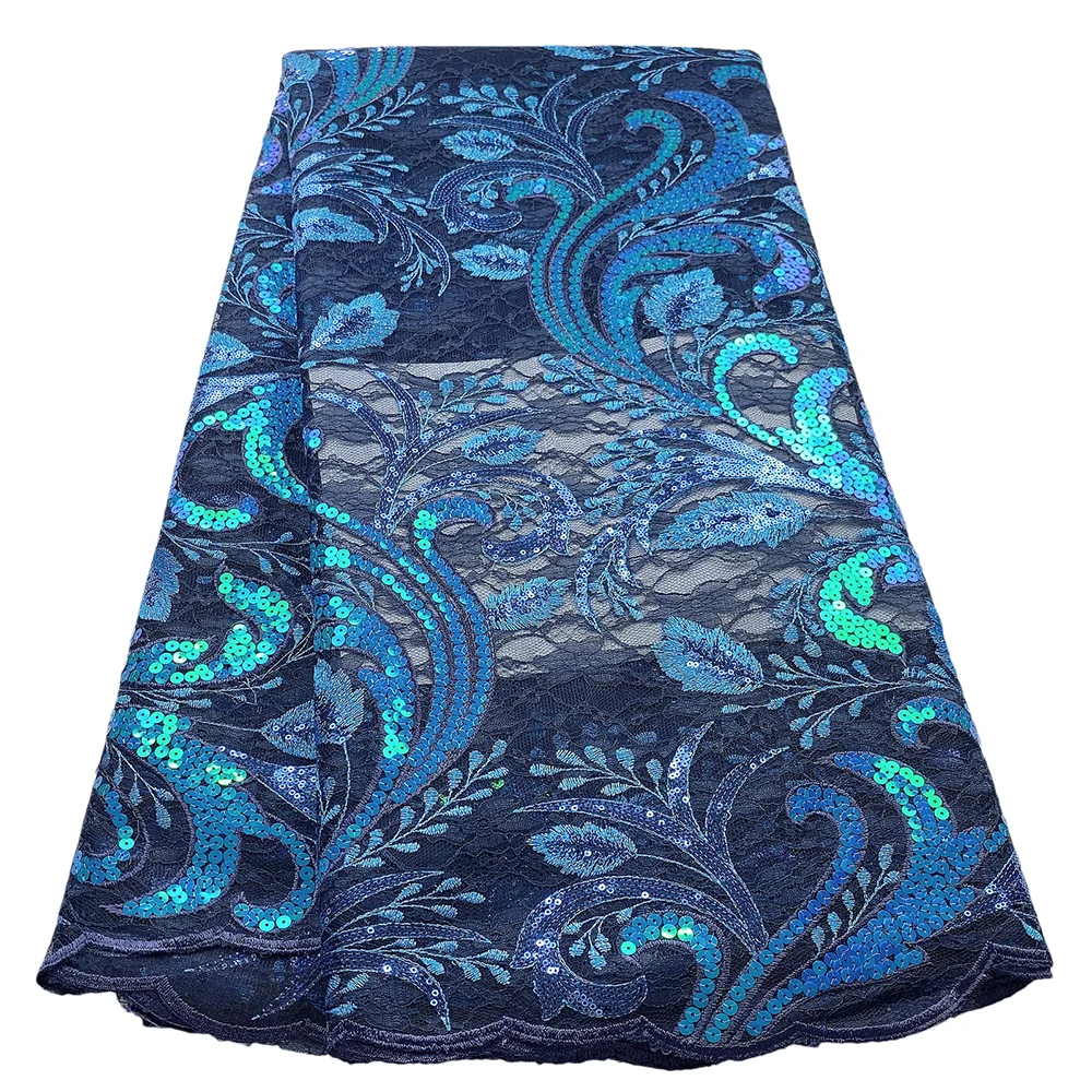 Красивая зеленая фототкань с блестками африканская кружевная ткань 5 ярдов