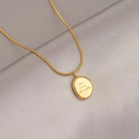 Украшения Титановые начальные цепочки-колье, ожерелье, женские ювелирные изделия из нержавеющей стали, невыцветающий простой кулон, женские модные украшения