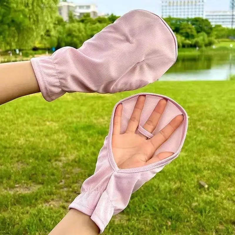 Перчатки для защиты рук от солнца перчатки без пальцев дышащие шелковые
