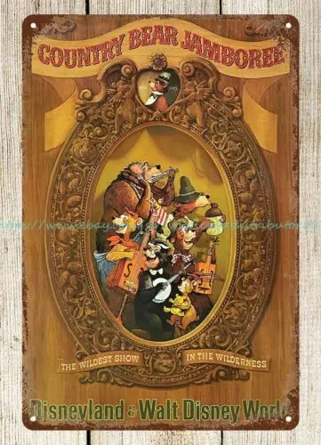 1972 плакат деревенский медведь Jamboree аттракцион металлический жестяной знак декор