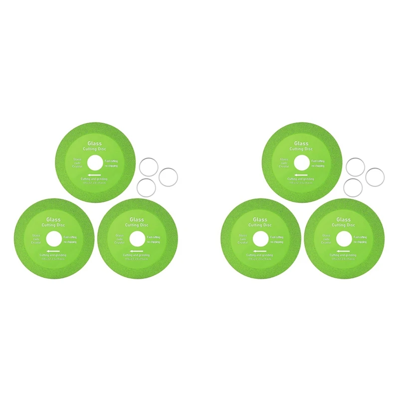 

4. 5-дюймовый стеклянный режущий диск для угловой шлифовальной машины, 6 алмазных режущих дисков, с круглой керамической алмазной пилой