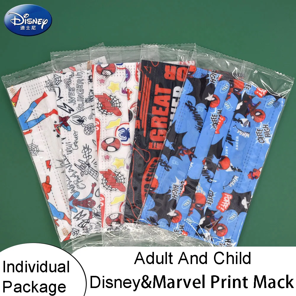 

Disney Marvel Print Face Shield Mask Individually Packed Adult Child Cartoon Anime Face Masks 3Ply Dust Protection Boys Mascara