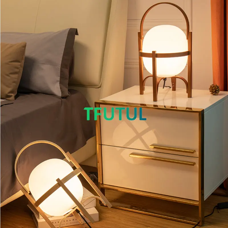 

Solid Wood Carry Basket Design Living Room Floor Lamps Bedroom Remote Control Dimming Bedside Lamp Led Ambient Lights home deco