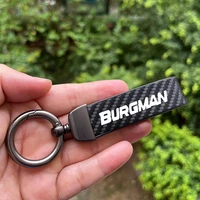 motorcycle key chain keyrings carbon fiber leather keychain for suzuki burgman an200 an250 an400 an650 an 125 250 400 650