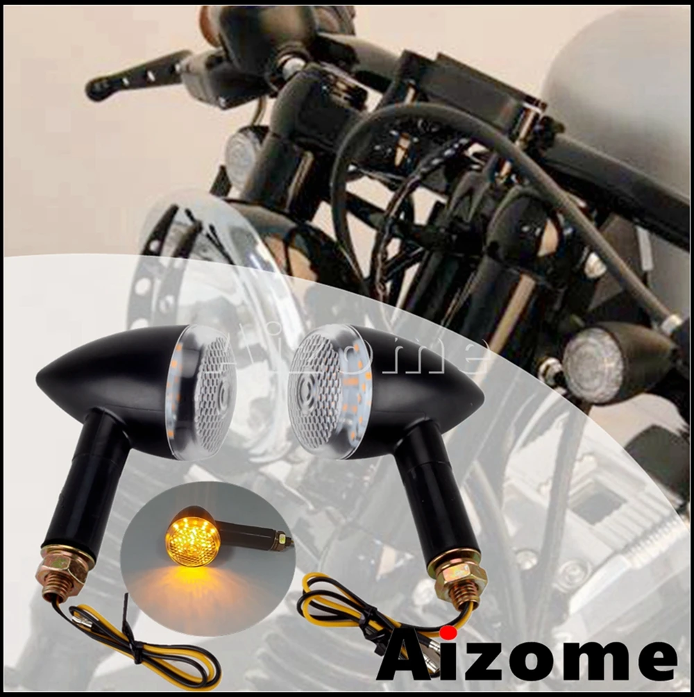 

Motorcycle Bullet Signal Lamp Amber Retro Turn Indicator Light For Harley Honda Suzuki Yamaha Kawasaki BMW Chopper Cafe Racer