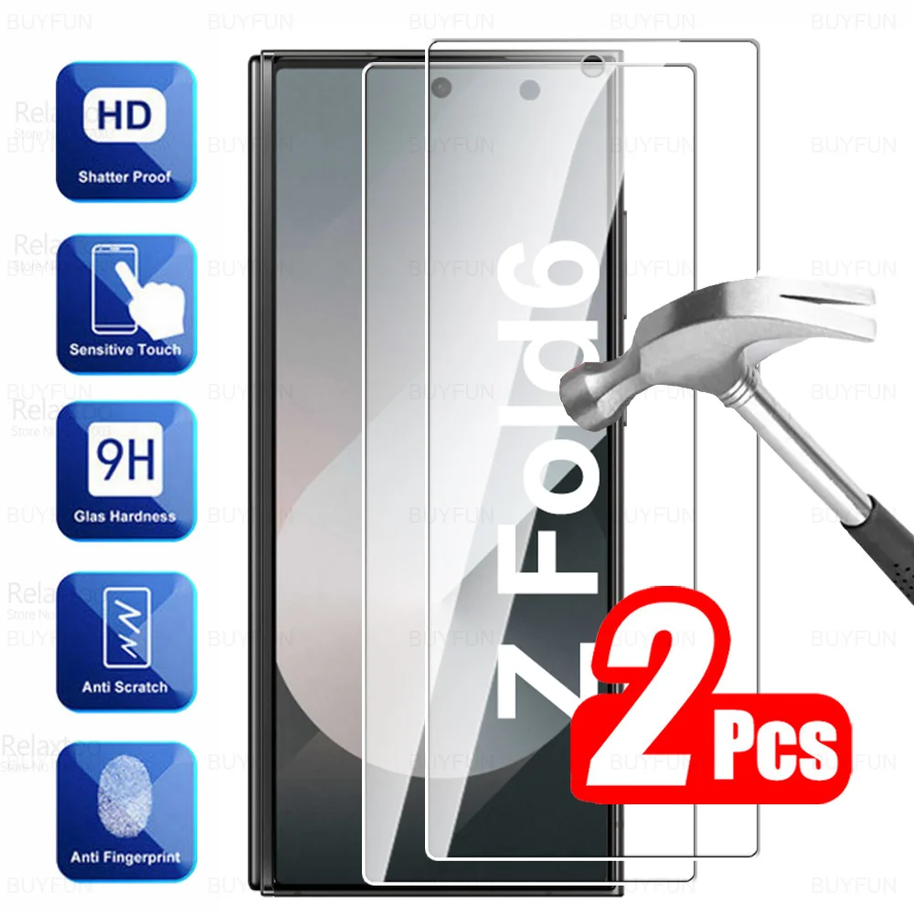 Закаленное стекло для Samsung Galaxy Z Fold6 2 шт. Защитная пленка экрана Samung ZFold6 ZFold 6 Fold