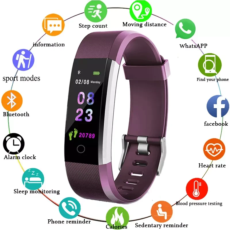 

2021 New Smart Bracelet Men Women Smartwatch with Heart Rate Blood Pressure Monitor Fitness Tracker Smart Watch Sport Smartwatch