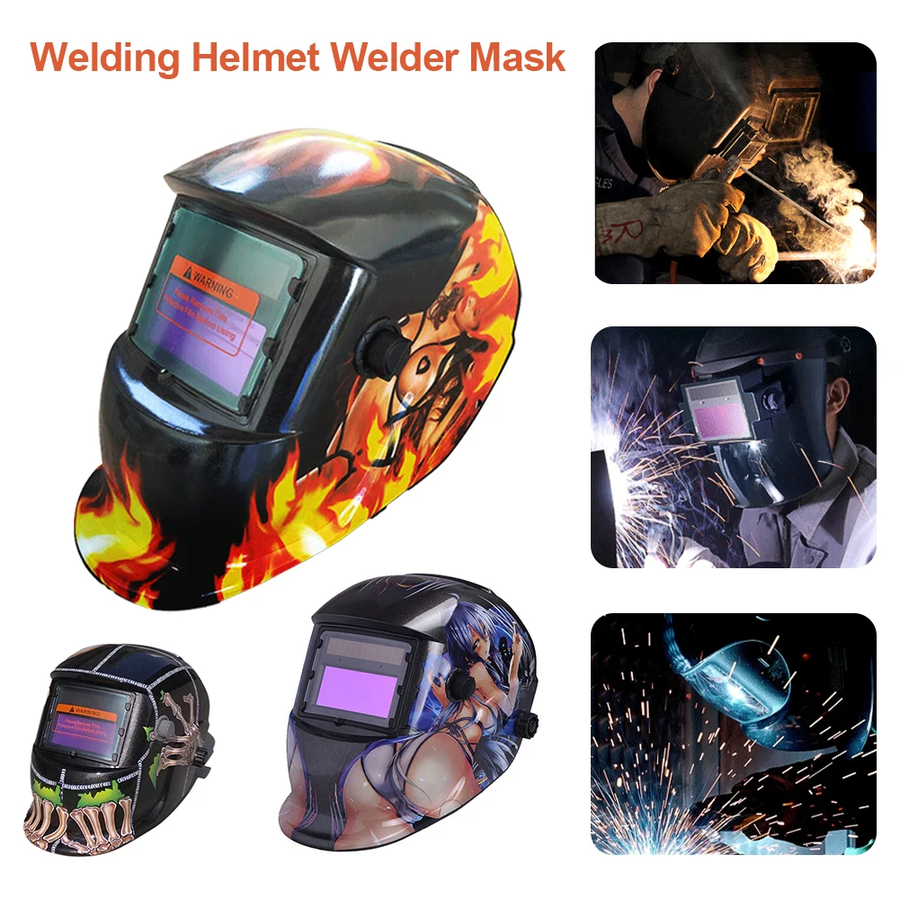 

Auto Darkening Helmet Adjustable Range MIG MMA Electric Welding Mask Helmets Welding Lens Caps for Welding Machine Professional