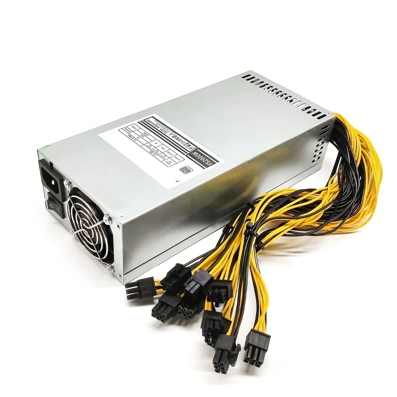 

1800W 2U PSU PC Mining Power Mineirar Eth 1800W 6 Pin Miner Power Supply For 6 GPU Bitcoin Antminer S9 S7 L3+ D3 T9