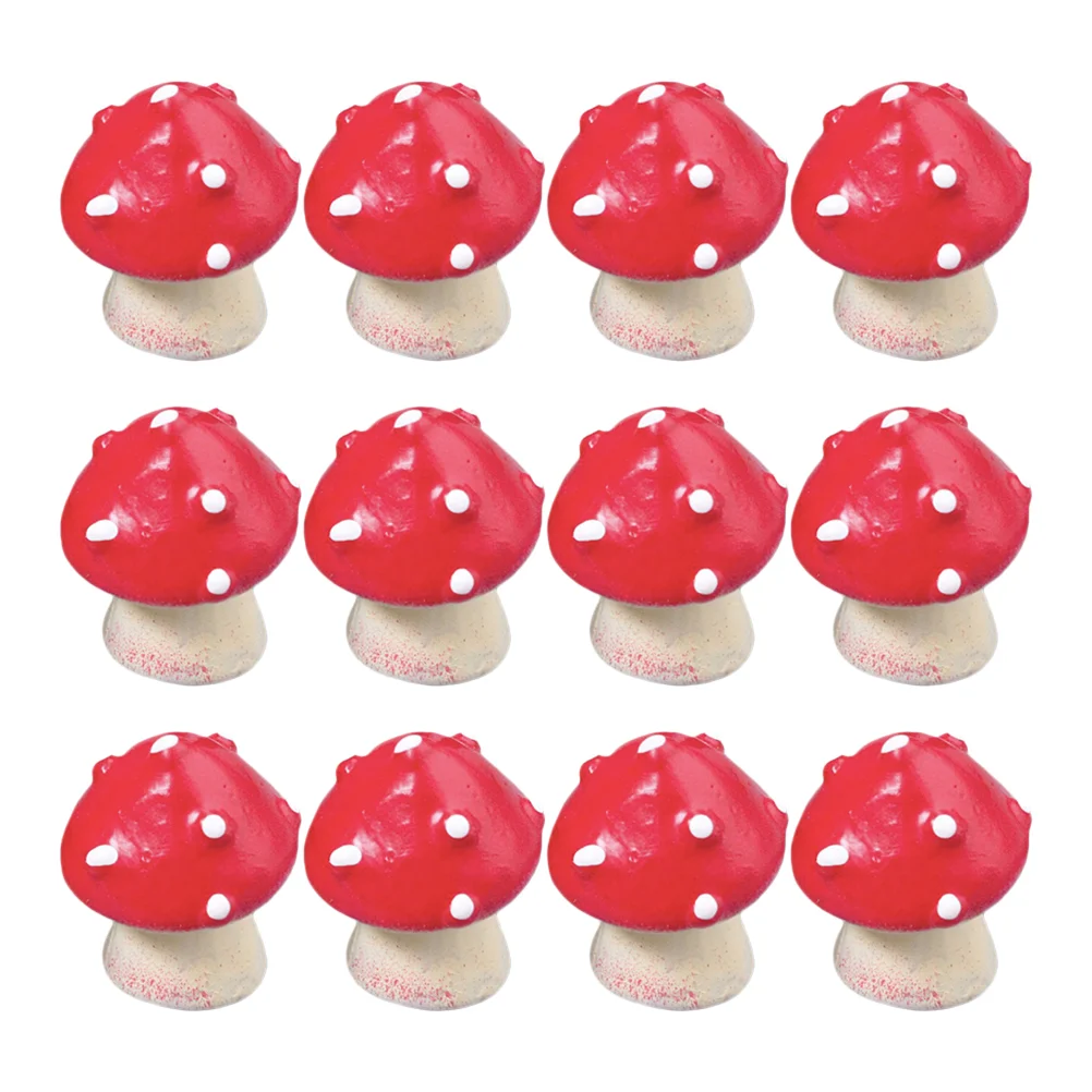 

Office Bedroom for Tabletop Ornaments Craft Chic Red Mushroom Shaped Desktop Decor 12pcs