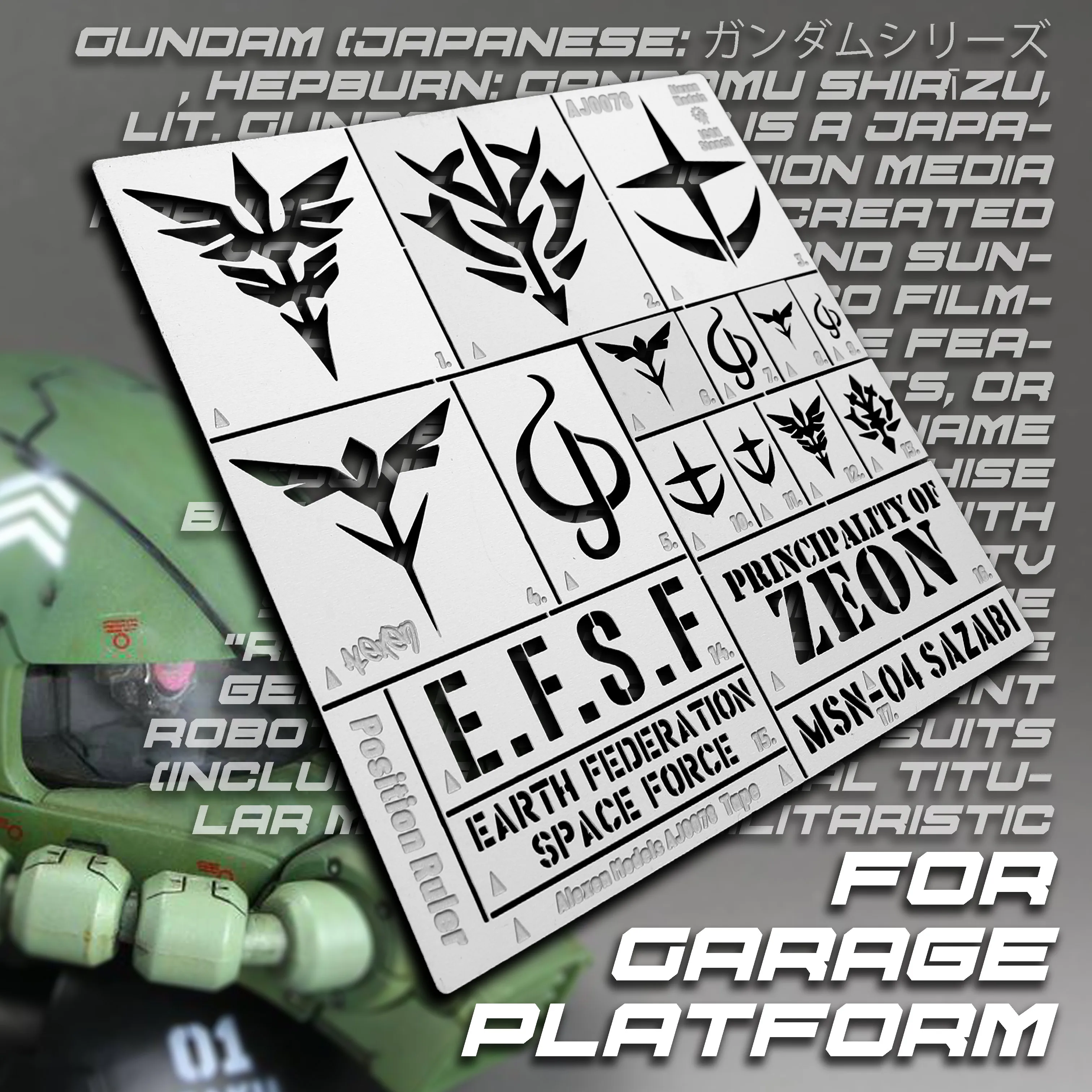 

1/48 г., Gundam Zaku Union Zeon, основа для знака, Большие Стандартные инструменты, аксессуары для хобби