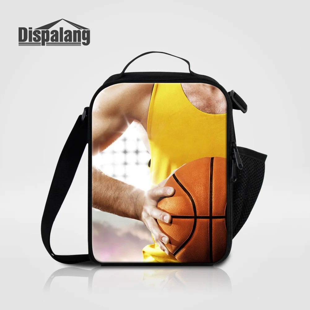 

Dispalang Men Insulated Bag Lunch Box For Work Basketball Printed Lunch Bags Boy DIY Logo Picnic Food Bag Football Messenger Bag
