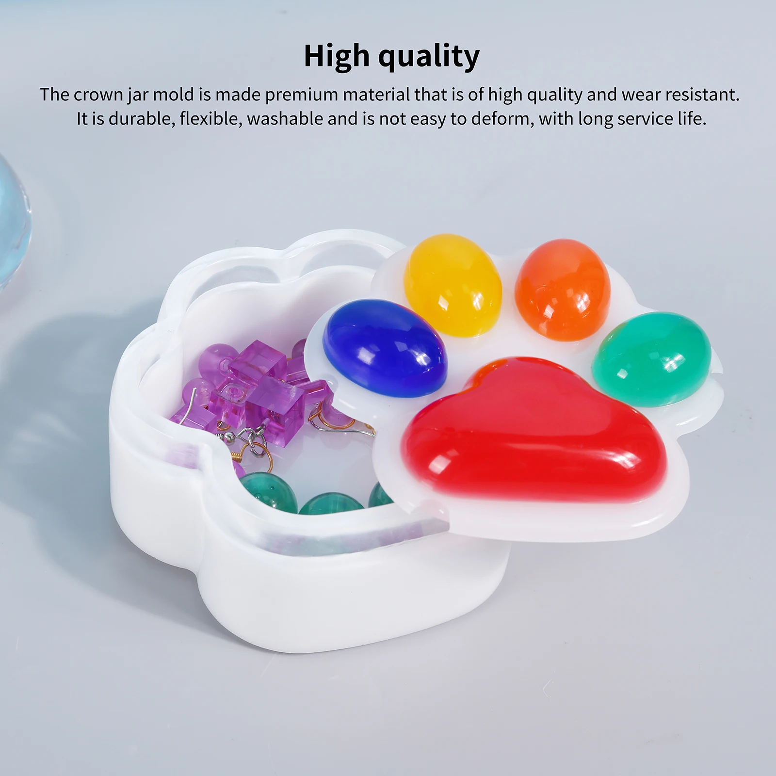 

Cat Claw Silicone Mold Multipurpose Casting Epoxy Mold Reusable Easy to Demold Jewelry Box Mold for Home Handmade Crafts