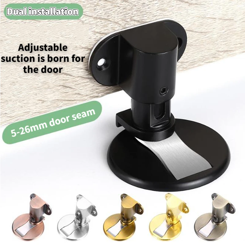 

Adjustable Stainless Steel Door Stop Punch-free Strong Magnetic Anti-collision Door Stopper Invisible Bathroom Floor Door Stop