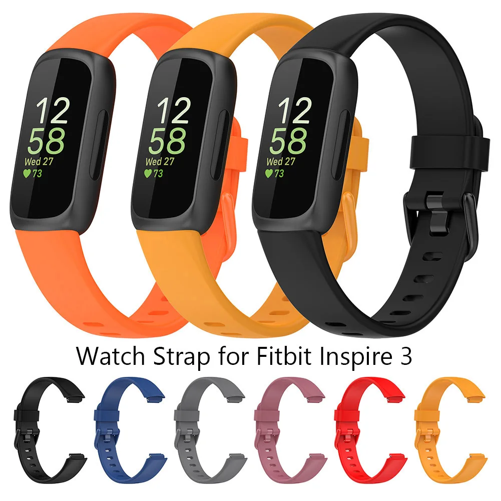 

Мягкий силиконовый ремешок для часов Fitbit Inspire 3 с металлической пряжкой, водонепроницаемый ремешок для смарт-часов, аксессуары для наручных ...