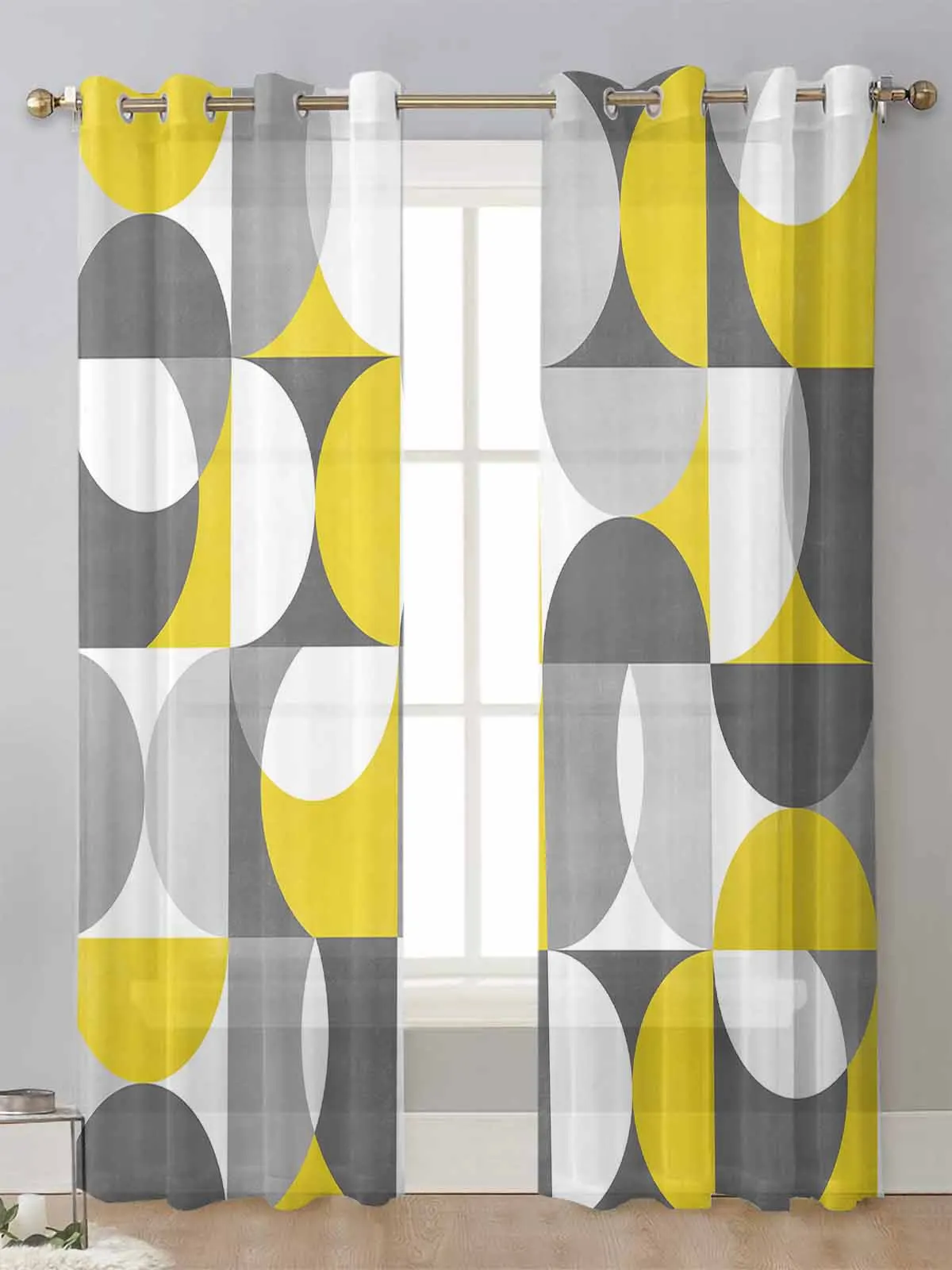 

Скандинавские Ретро средневековые геометрические абстрактные прозрачные шторы для гостиной окна вуаль тюлевые занавески домашний декор