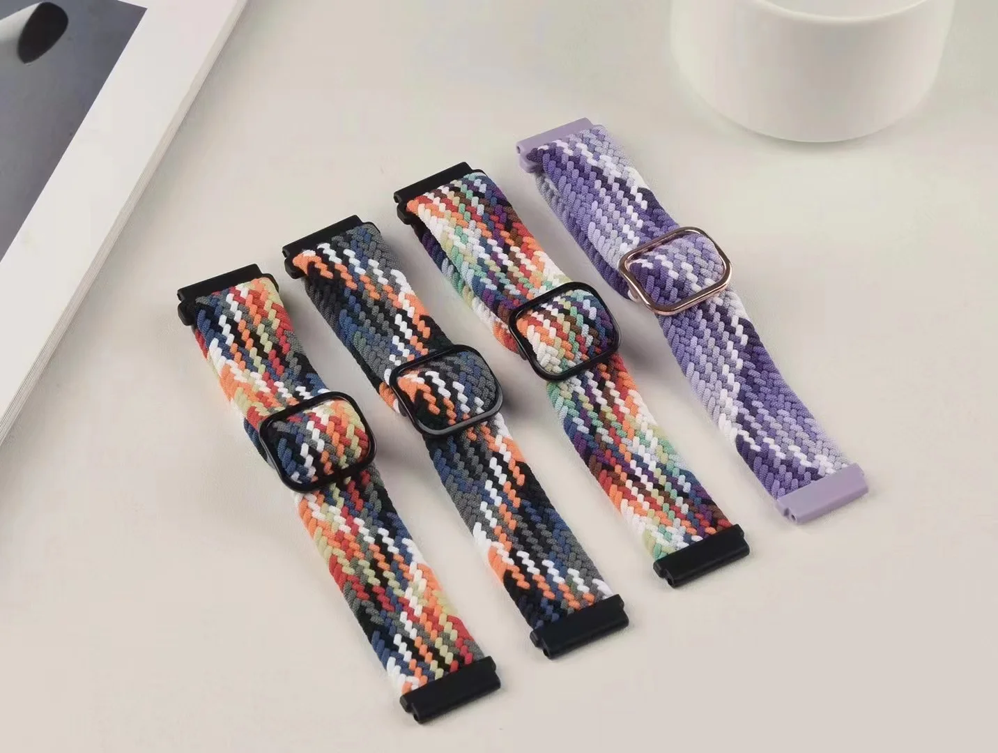 Фото 20mm 22mm Nylon Braided Strap For Amazfit T-Rex3 Pro 44/48mm/Helio Galaxy Watch 7-6-5-4 Band For Amazfit Bip 6-5/GTR 4-3 Correa №2