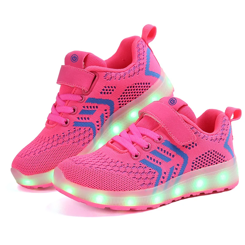 

Size 25-37 USB Charger Glowing Sneakers LED Children Lighting Shoes Luminous Sneakers for Boys Girls Illuminated Lighted Shoes