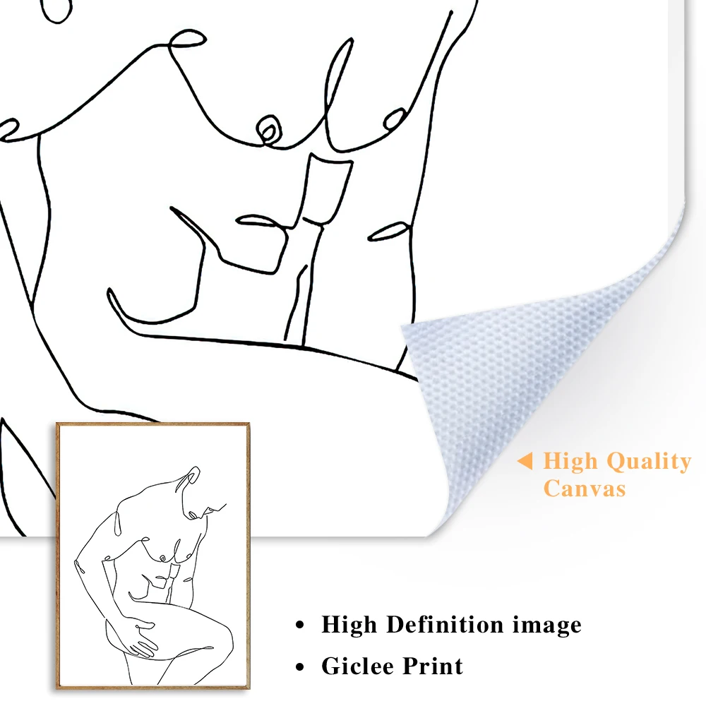 Абстрактный человек боди-линия рисование на холсте картина для мужчин искусство