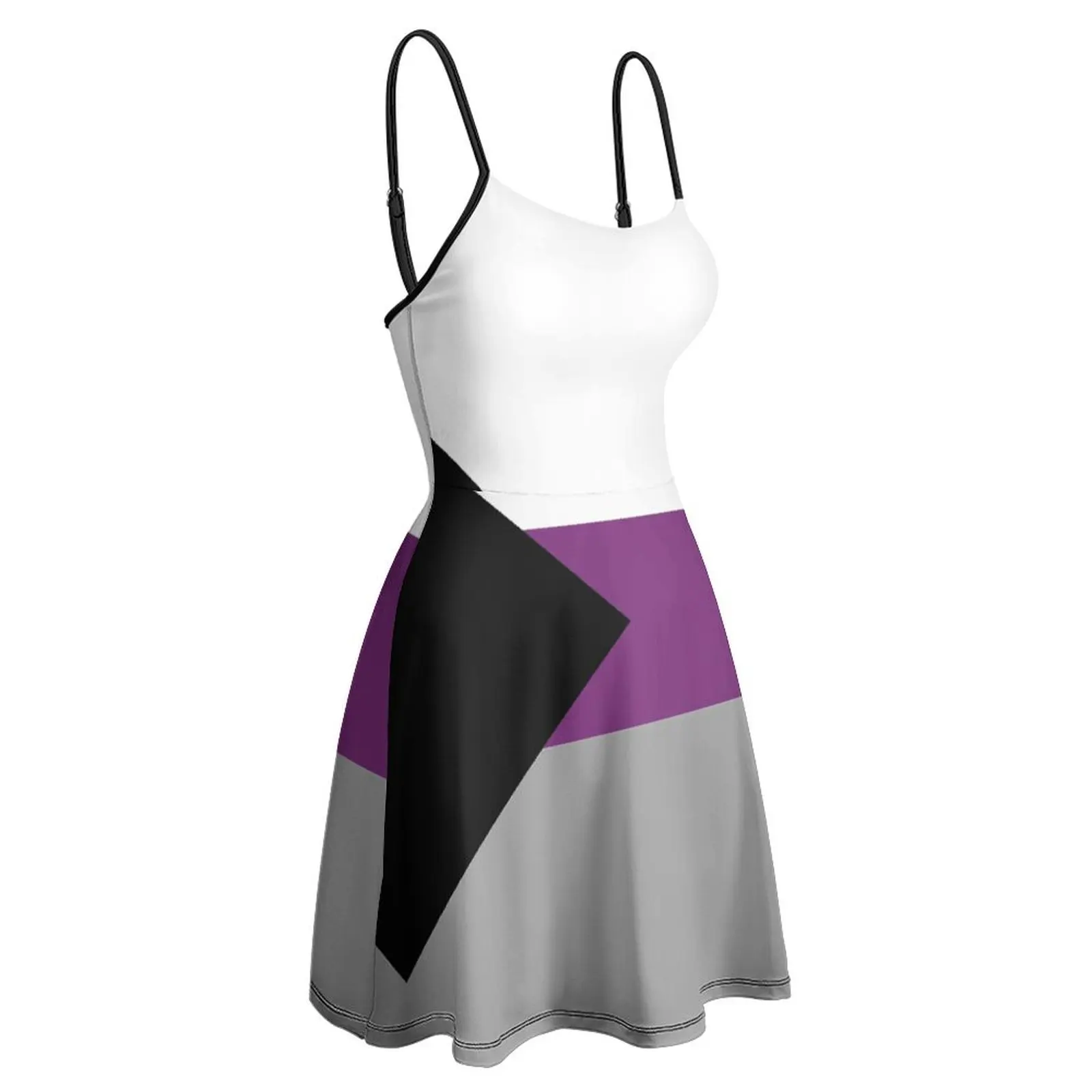 Соблазнительное однотонное женское платье на бретельках с демисексуальным