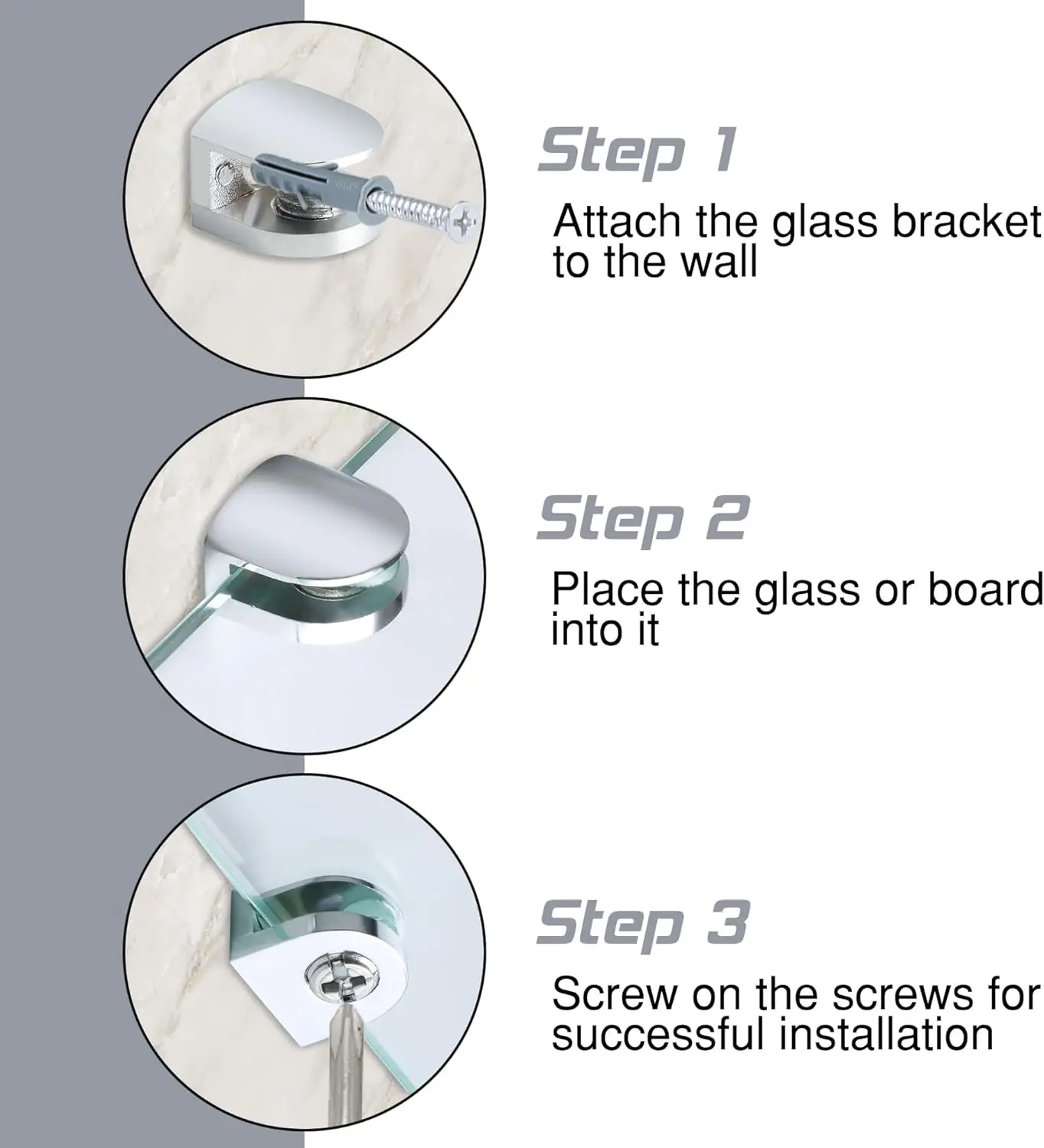 1 шт. глянцевый кронштейн для подноса 5-12 мм