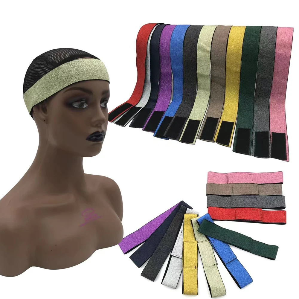 

Custom Logo Woven Webbing Melt Band Edge Slayer Frontal Head Wraps Lace Hair Wig Elastic Band For Wigs