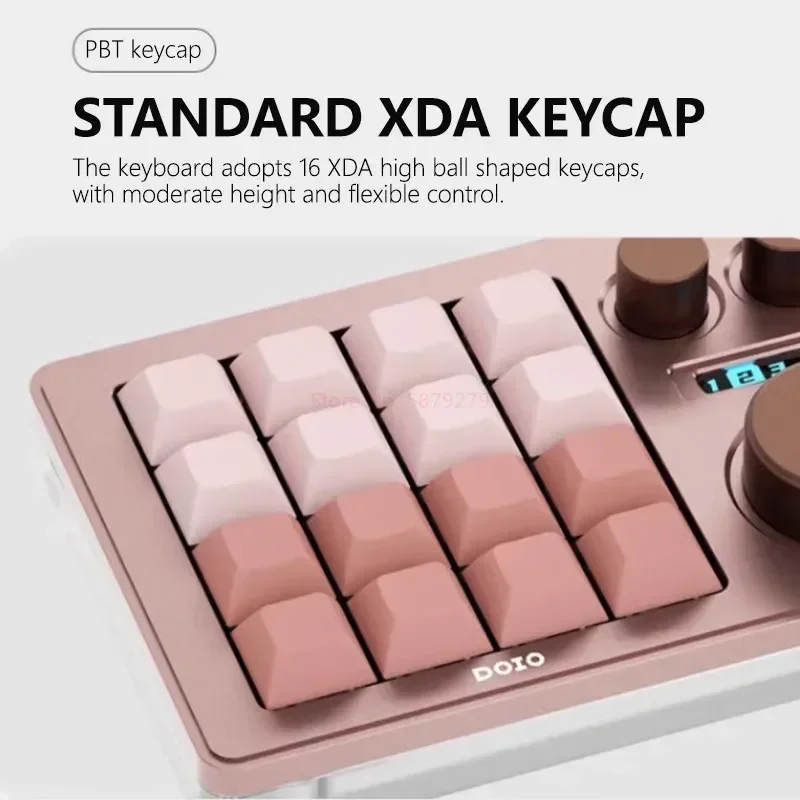 DOIO KB16-01 Дизайнерская портативная клавиатура Мини-механическая Type-C 16-клавишный