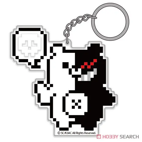 Фото Акриловый брелок-подвеска в пиксельном стиле Danganronpa: Монокума, Нагито, Хаджиме, Чиаки. Аниме-сувениры, изысканные подарки для фанатов. №2