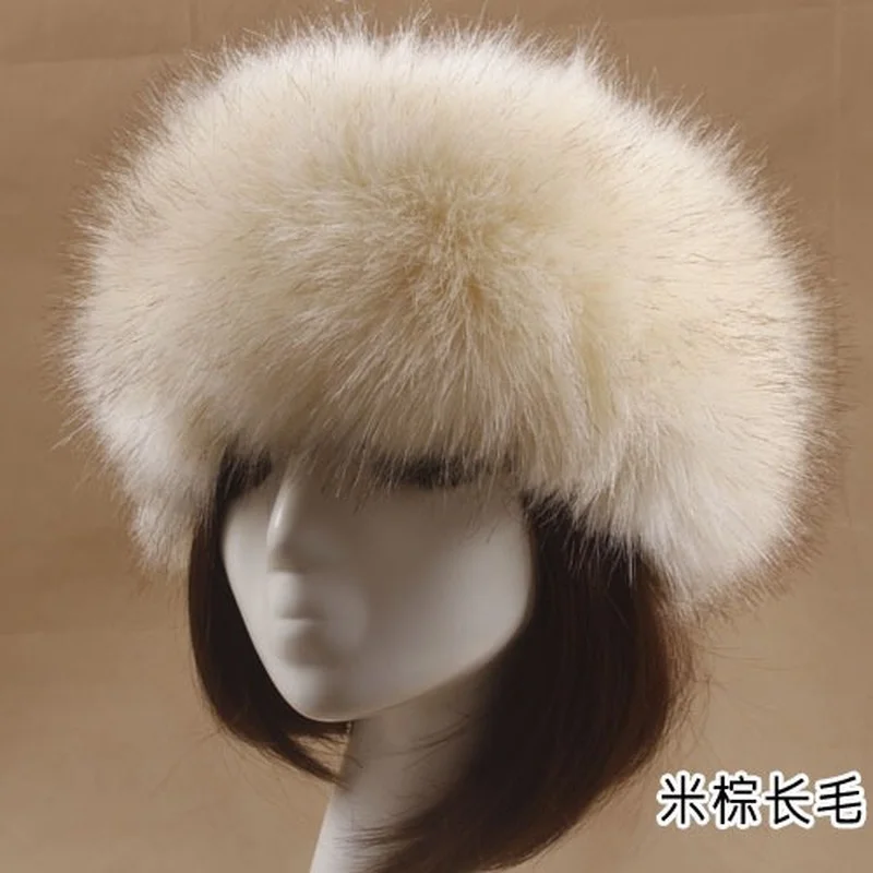 

Autumn and Winter Imitation Fur Thickened Hat No Empty Top Hat Warm Hat Ring Headgear Female Fox Fur Plush Beanie Hat Women 2022