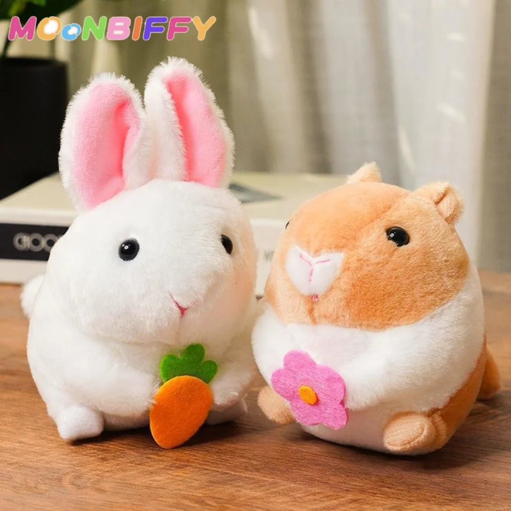 

10*15 Cm Kawaii Tail Wagging Rabbit Doll Hamsters Plush Toys That Wag Their Tails By Pulling on A String Without Using Batteries