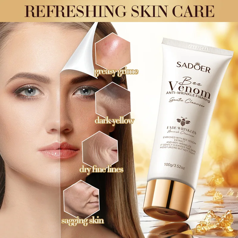 Очищающее средство для лица пчелиный яд пена ухода за кожей увлажнение контроль