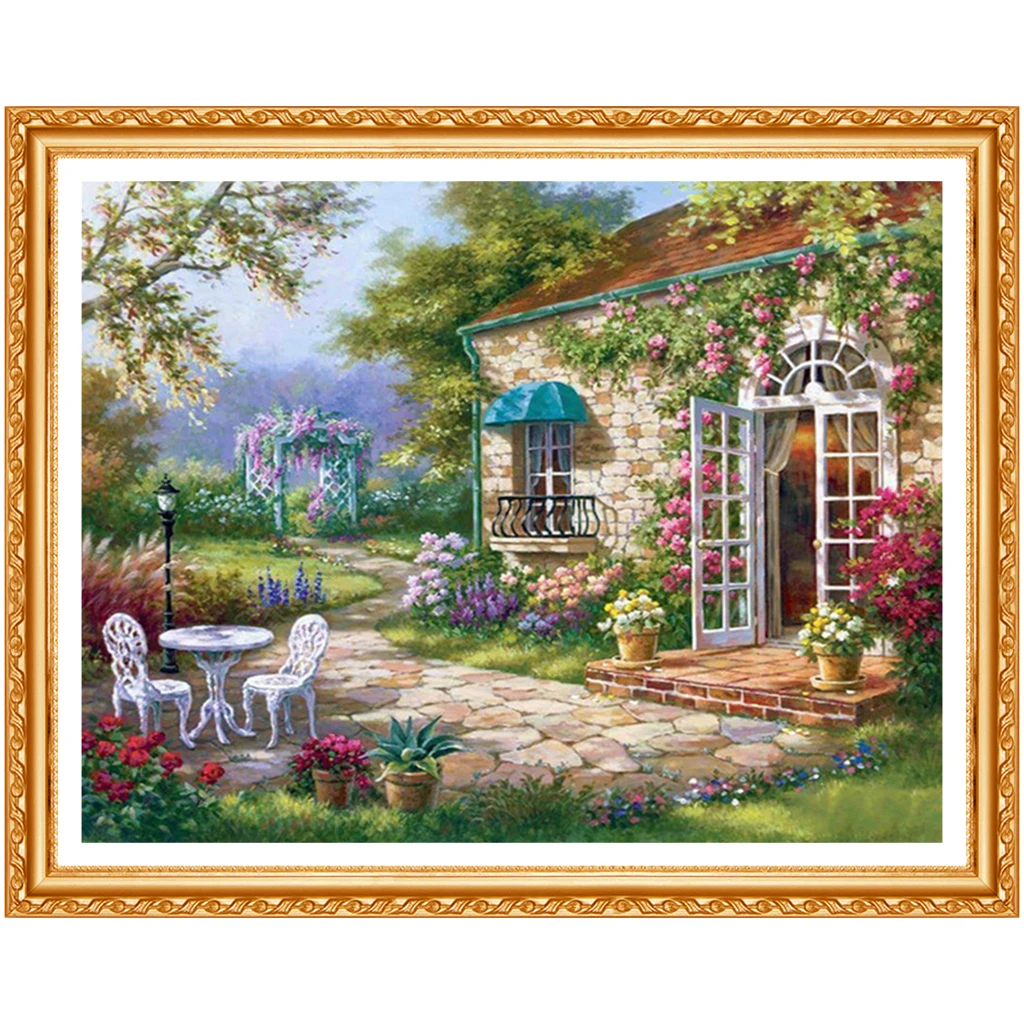 Алмазная 5D Вышивка сделай сам epitome of the garden A flower shop вышивка крестиком украшение