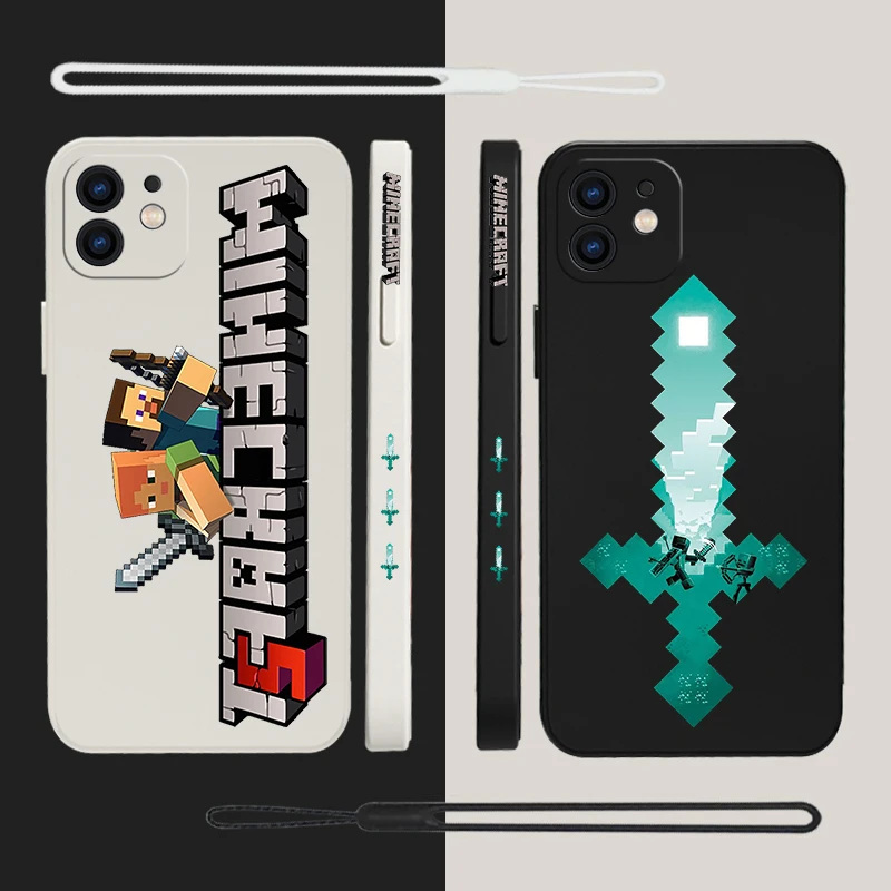 

W-world Phone Case For iPhone 14 13 12 11 Pro Max Mini X XR XS MAX SE20 8 7 Plus 6 6S Plus Silicone Cases with Hand Strap