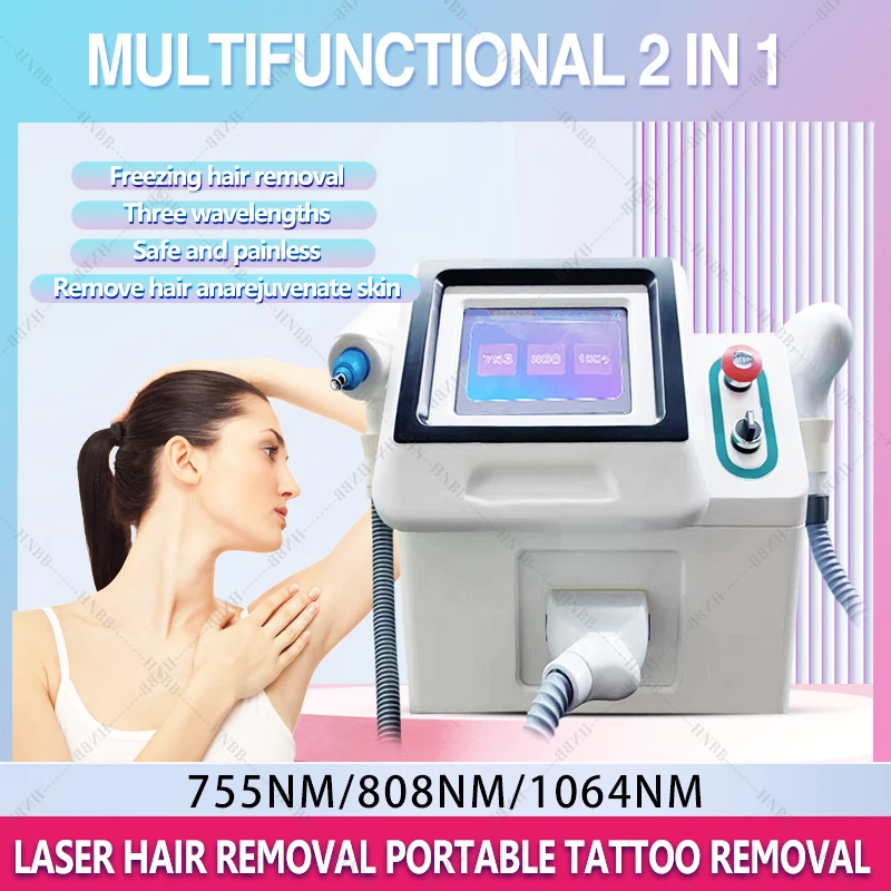 

New 2 in1 808 Diode Laser Hair Removal Machine Laser Tattoo Removal Machine