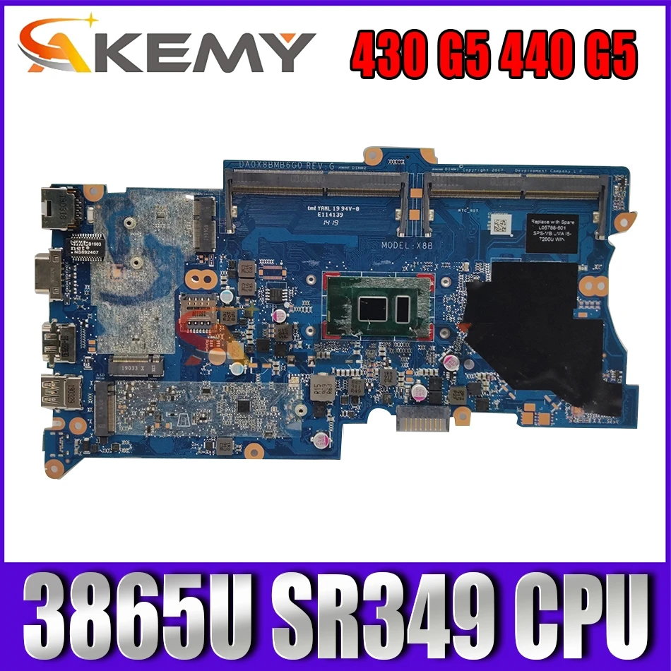 

L07856-001 DA0X8BMB6G0 For HP 440 G5 430 G5 440-G5 430-G5 Laptop Motherboard with 3865U SR349 CPU Mainboard