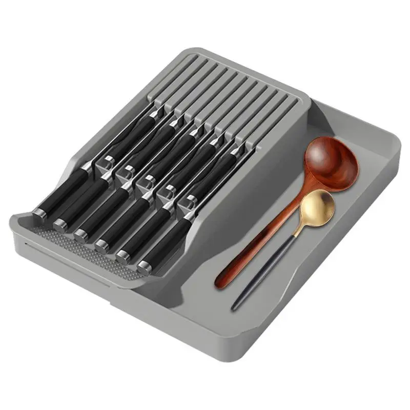 

Knife Block Drawer Organizer Sundries Divider Non Slip Holder Kitchen Bathroom Closet Jewellery Box For Household Accesories