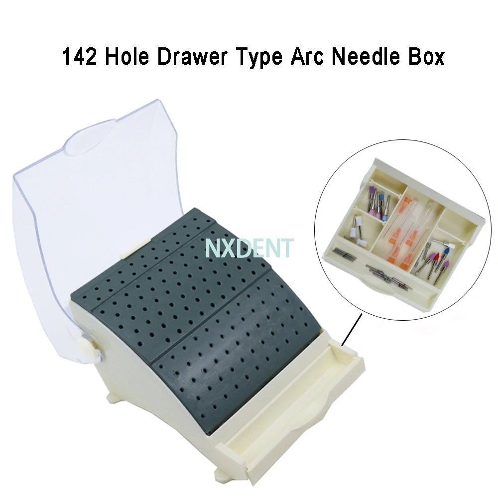 

1PCS Dental Plastic Bur Box 142Holes Drill Placement Box Dental Drill Box Autoclave Sterilizer Case Disinfection Holder