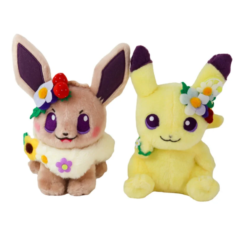 

20CM Pokemon Plush Cute Easter Pikachu Dolls Eevee Stuffed Toys Anime Kawaii Cartoon Girl Children Birthday Christmas Kids Gift