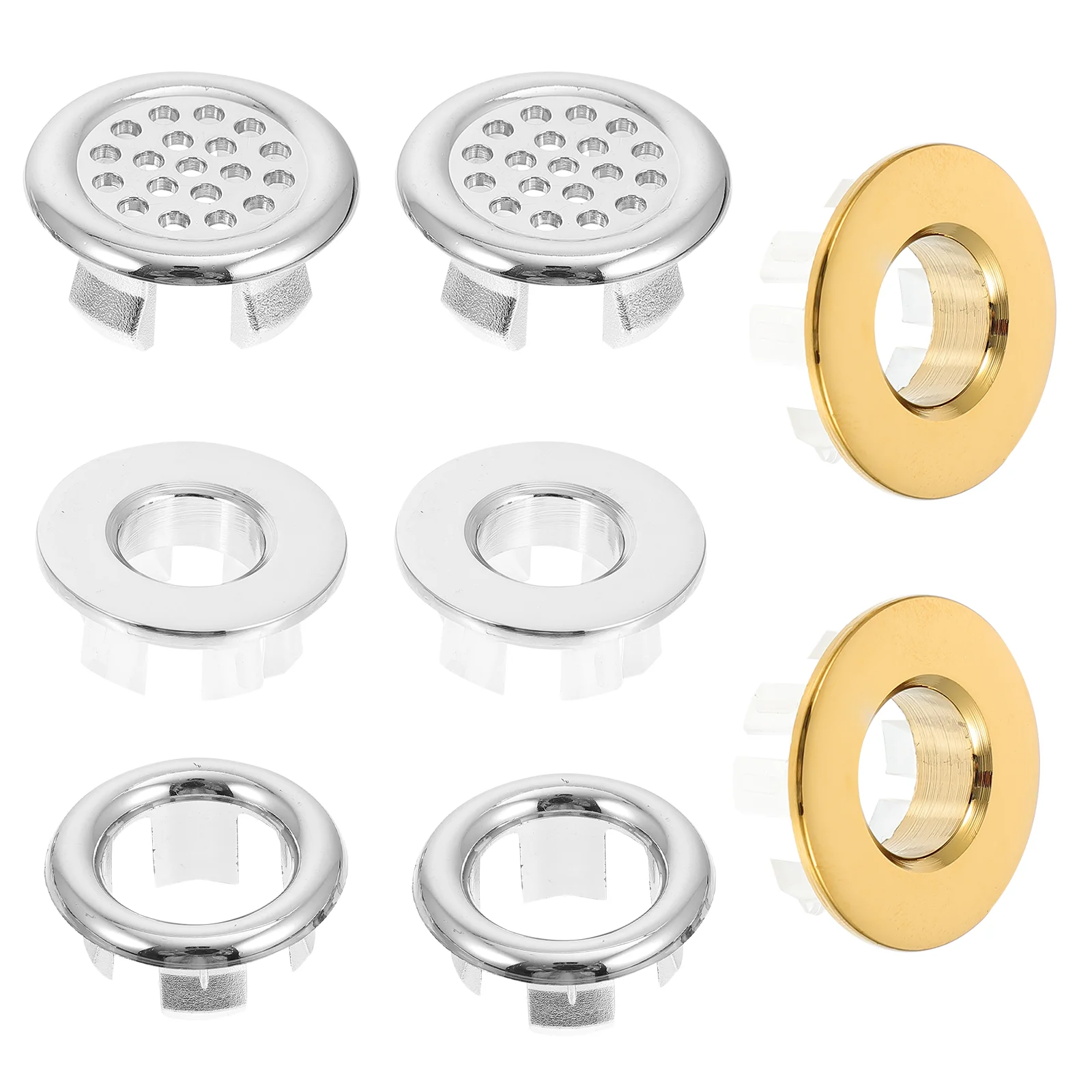 

8 Pcs Rings Copper Overflow Rings Insert Rings Open Hole Cover Overflow Caps For Bathroom Basin Sink