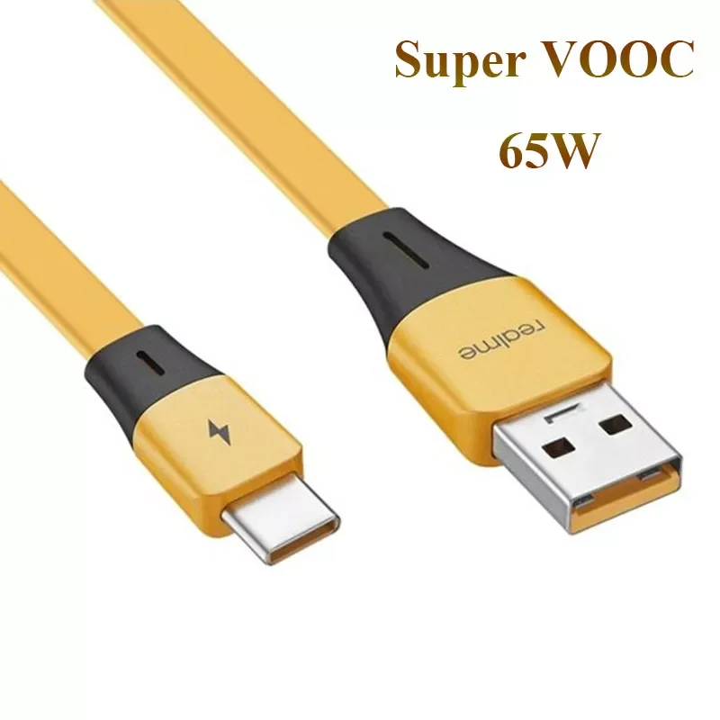 

65W 50W 30W Super VOOC USB C Cable Fast Charging Type-C Cord For Oppo Realme GT 8 X50 X3 X5 Pro X50m X50t V5 C3 Quick Charge 3.0